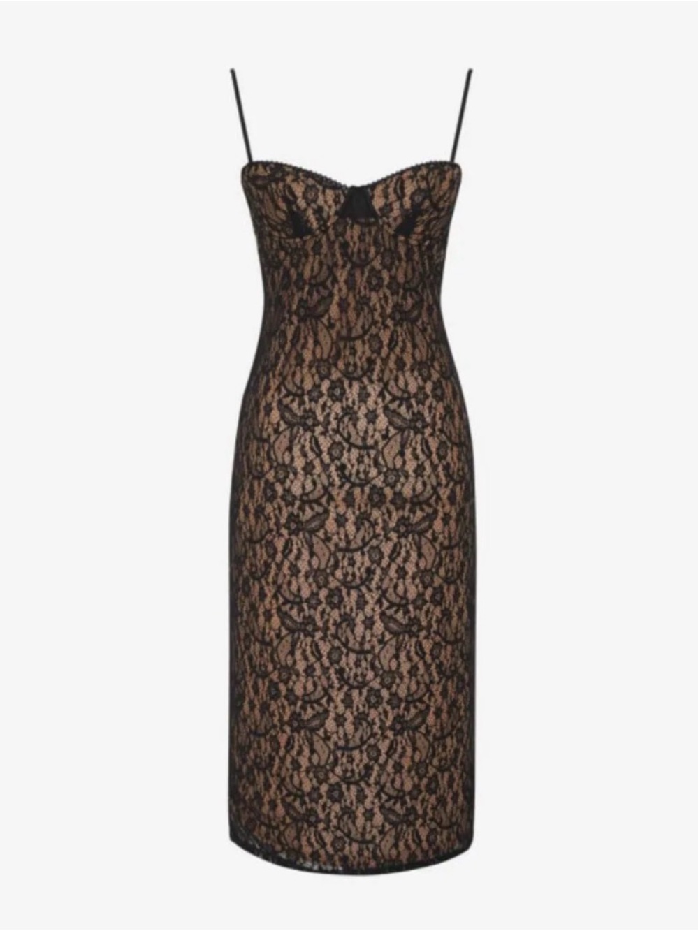 NWT Rumored Bordeaux Black Lace Midi-Dress